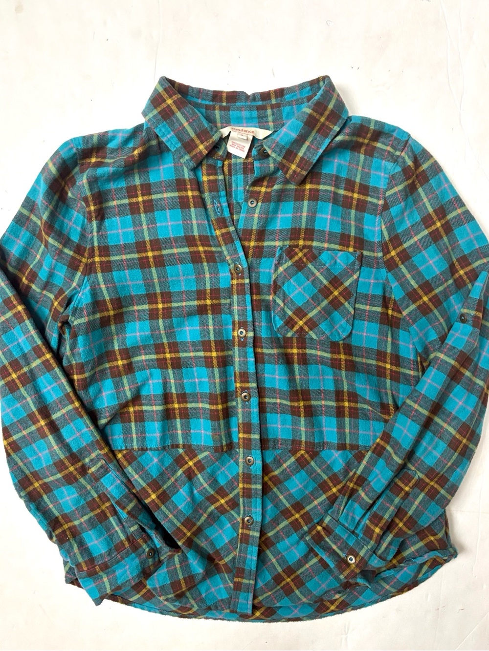 Sundance Plaid Button-Down Flannel Shirt